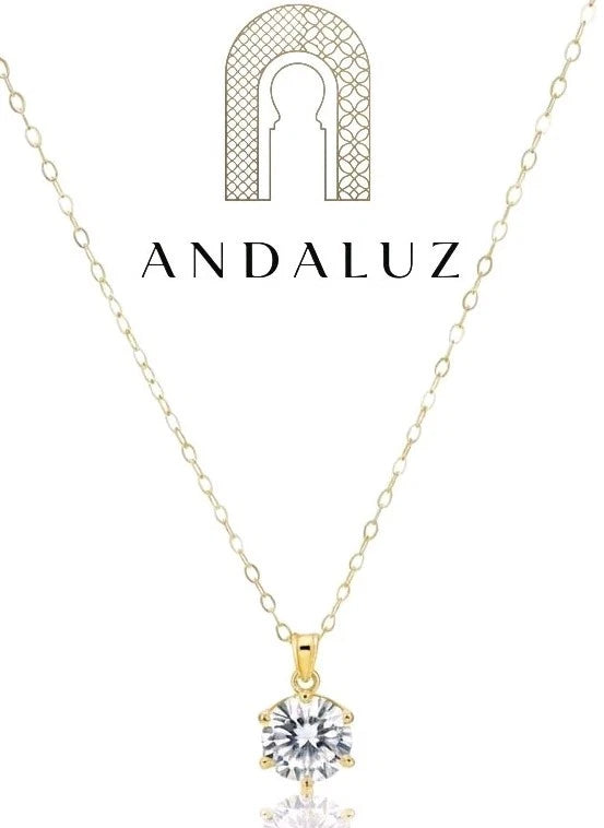Solid 18Ct Gold+1ct Lab-Created Pendent Diamond Fine and Luxurious