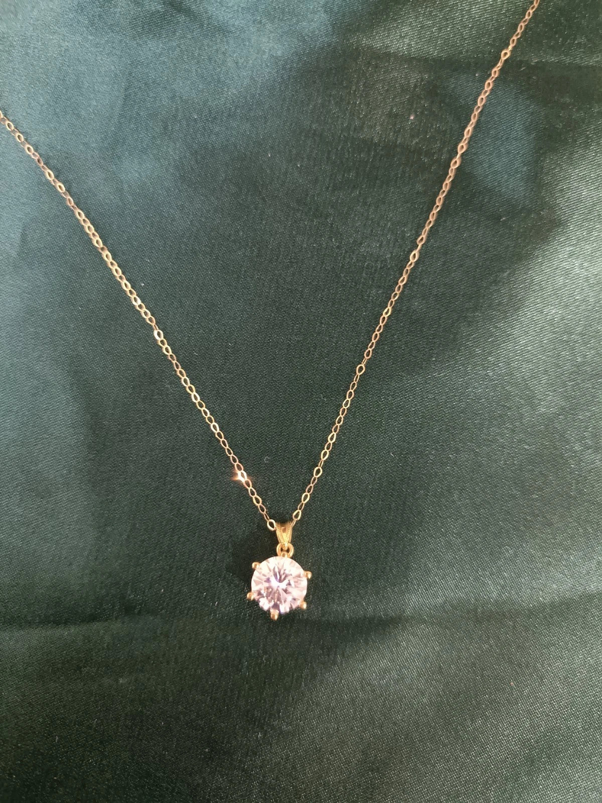 Solid 18Ct Gold+1ct Lab-Created Pendent Diamond Fine and Luxurious