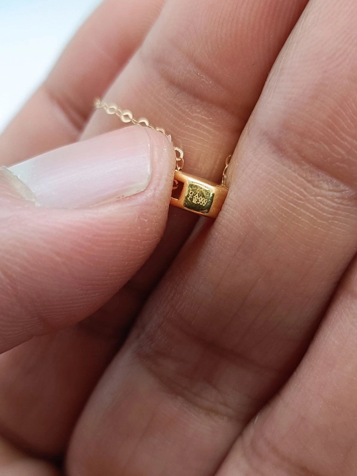 18ct Solid Gold Necklace + 24ct Solid Gold Heart Pendant Cute And Elegant