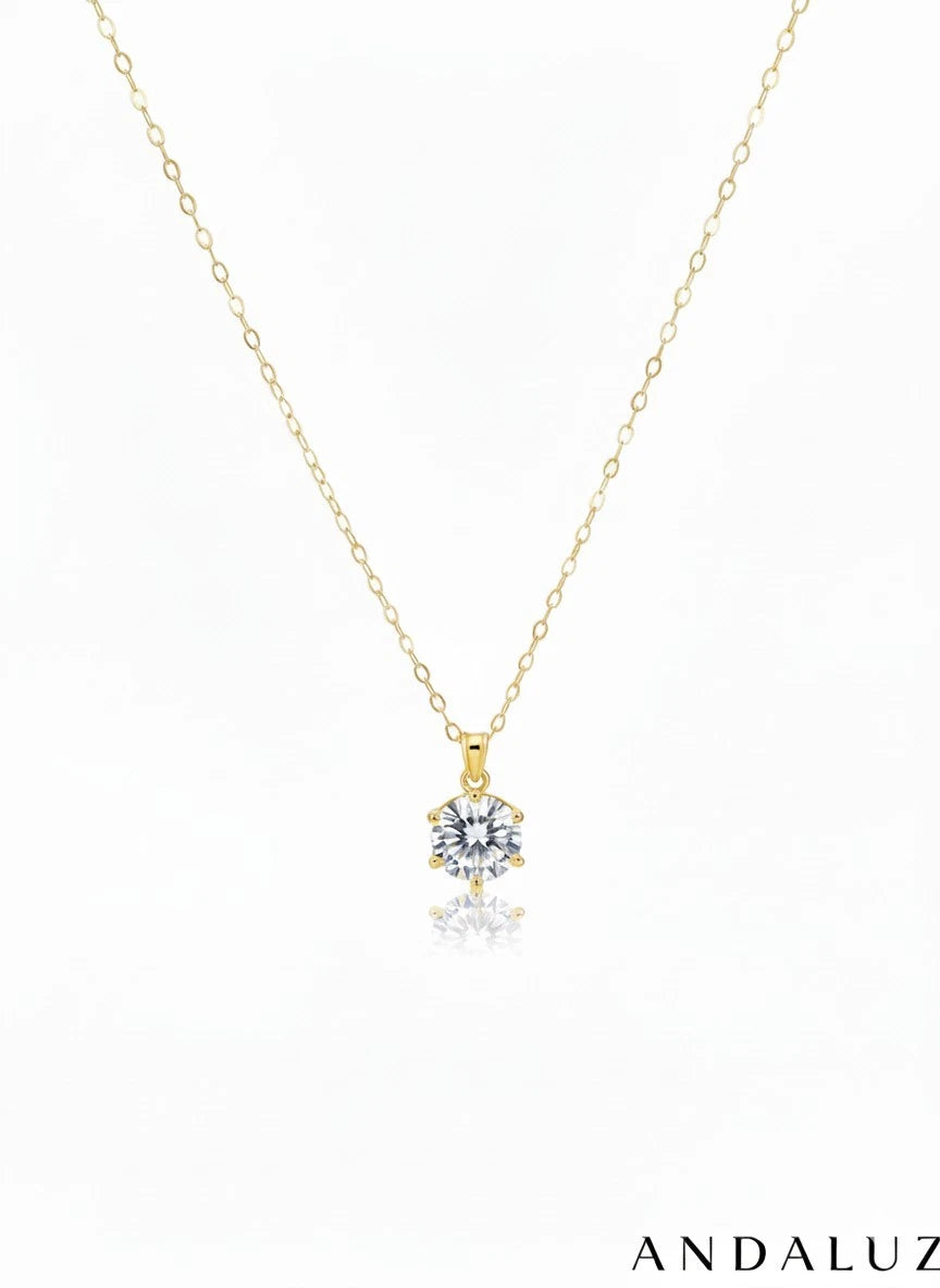 Solid 18Ct Gold+1ct Lab-Created Pendent Diamond Fine and Luxurious