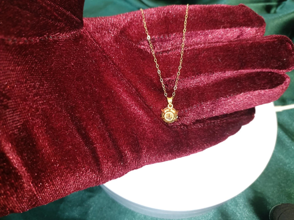 Solid 18Ct Gold+1ct Lab-Created Pendent Diamond Fine and Luxurious