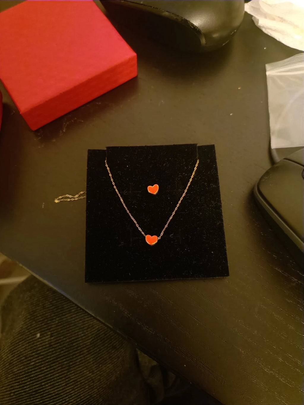 18ct Solid Gold Necklace + 24ct Solid Gold Heart Pendant Cute And Elegant