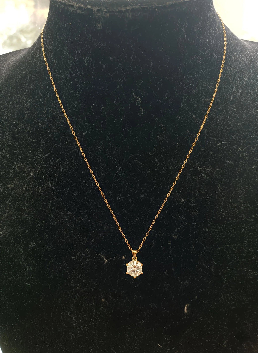 Solid 18Ct Gold+1ct Lab-Created Pendent Diamond Fine and Luxurious