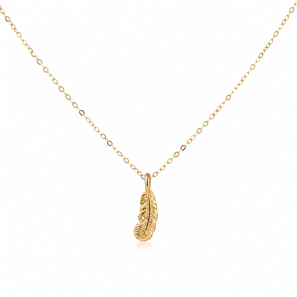 18ct Solid Gold Necklace + 24ct Solid Gold Leaf Pendant